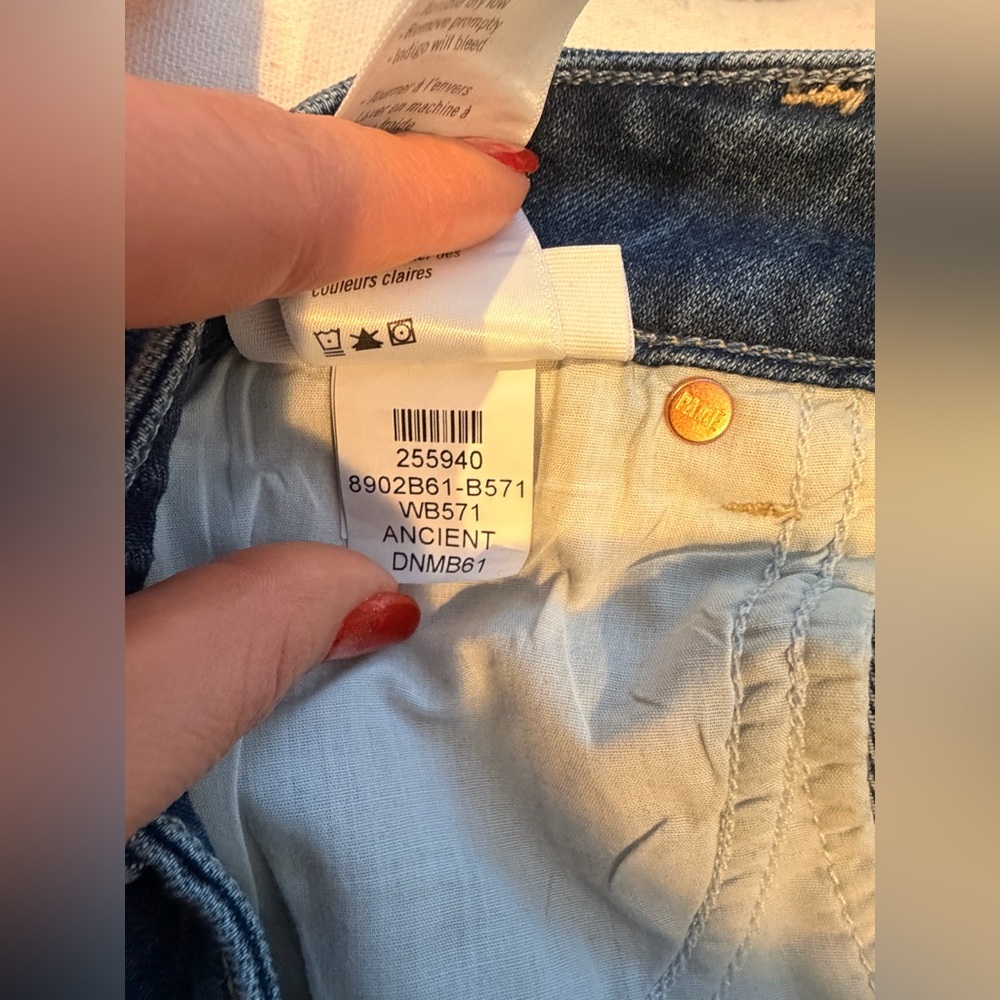 PAIGE Dark Blue Wide Leg Flare Jeans - Picture 11 of 14